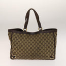 GUCCI GG Canvas Tote Bag 2Set Beige Black Auth bs28996-11