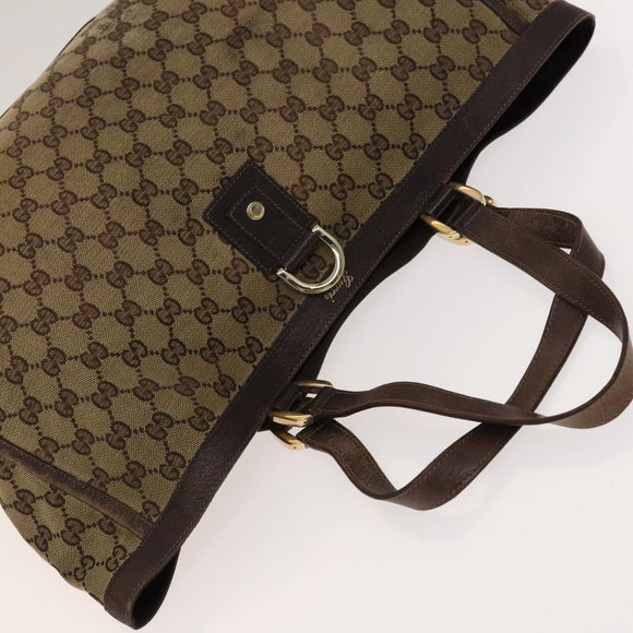 GUCCI GG Canvas Tote Bag 2Set Beige Black Auth bs28996