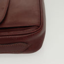 CARTIER Must Line Shoulder Bag Leather Bordeaux Gold Auth bs28999-9