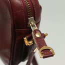 CARTIER Must Line Shoulder Bag Leather Bordeaux Gold Auth bs28999-10