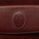 CARTIER Must Line Shoulder Bag Leather Bordeaux Gold Auth bs28999-17