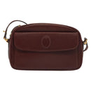CARTIER Must Line Shoulder Bag Leather Bordeaux Gold Auth bs28999-13