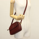 CARTIER Must Line Shoulder Bag Leather Bordeaux Gold Auth bs28999-22