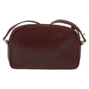 CARTIER Must Line Shoulder Bag Leather Bordeaux Gold Auth bs28999-2