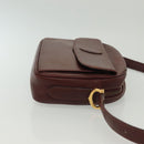 CARTIER Must Line Shoulder Bag Leather Bordeaux Gold Auth bs28999-3