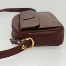 CARTIER Must Line Shoulder Bag Leather Bordeaux Gold Auth bs28999-4