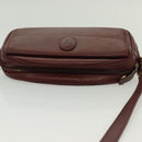 CARTIER Must Line Shoulder Bag Leather Bordeaux Gold Auth bs28999-6