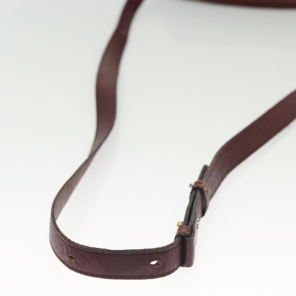 CARTIER Must Line Shoulder Bag Leather Bordeaux Gold Auth bs28999