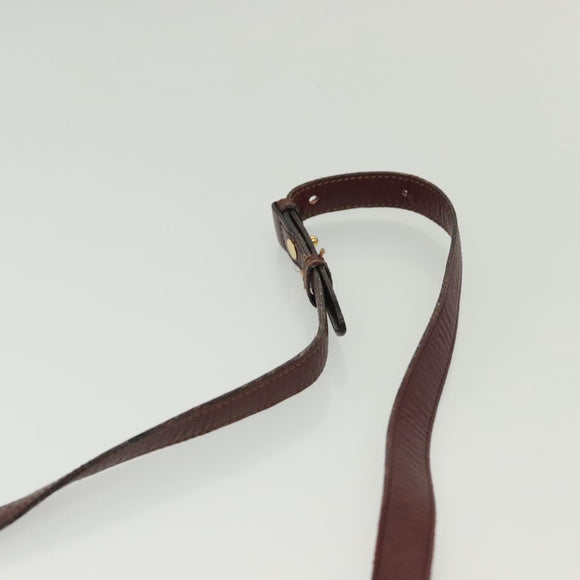 CARTIER Must Line Shoulder Bag Leather Bordeaux Gold Auth bs28999