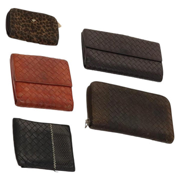 BOTTEGA VENETA Wallet Leather nylon 5Set Brown Black Red Auth bs29005
