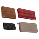 LOEWE Wallet Leather 4Set Beige Red black Auth bs29011-1