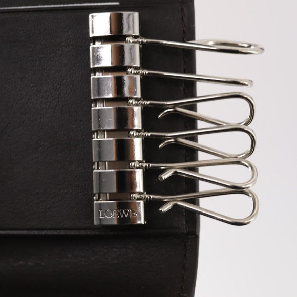 LOEWE Wallet Leather 4Set Beige Red black Auth bs29011