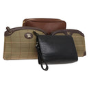 BURBERRY Clutch Bag Canvas Leather 4Set Beige Brown black Auth bs29014-1