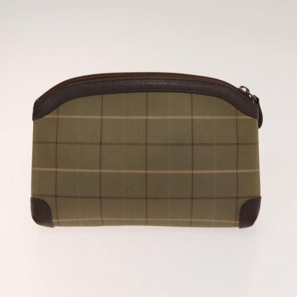 BURBERRY Clutch Bag Canvas Leather 4Set Beige Brown black Auth bs29014