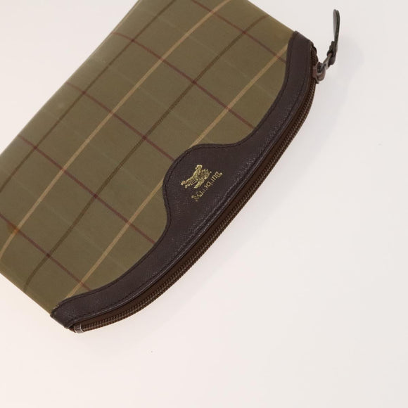 BURBERRY Clutch Bag Canvas Leather 4Set Beige Brown black Auth bs29014
