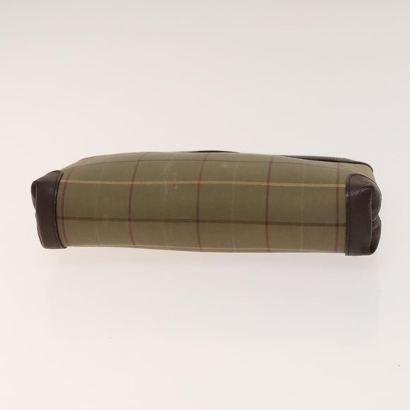 BURBERRY Clutch Bag Canvas Leather 4Set Beige Brown black Auth bs29014