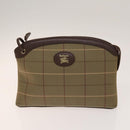 BURBERRY Clutch Bag Canvas Leather 4Set Beige Brown black Auth bs29014-7