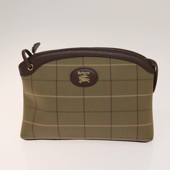 BURBERRY Clutch Bag Canvas Leather 4Set Beige Brown black Auth bs29014