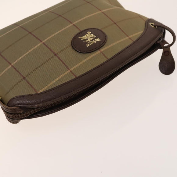 BURBERRY Clutch Bag Canvas Leather 4Set Beige Brown black Auth bs29014