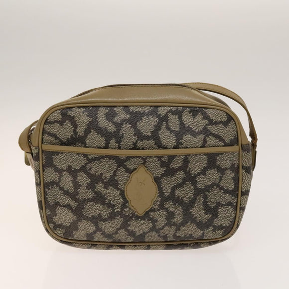 SAINT LAURENT Shoulder Bag Leather PVC 3Set Beige Gold Auth bs29015