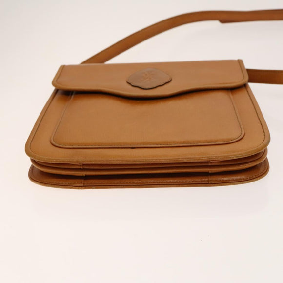 SAINT LAURENT Shoulder Bag Leather PVC 3Set Beige Gold Auth bs29015