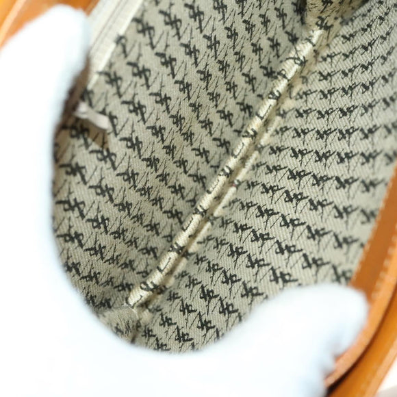 SAINT LAURENT Shoulder Bag Leather PVC 3Set Beige Gold Auth bs29015