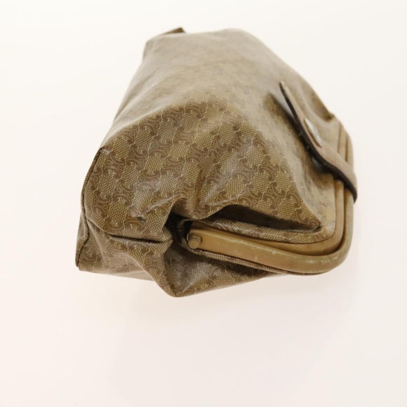 CELINE Macadam Canvas Hand Bag PVC 3Set Beige Brown gold Auth bs29016