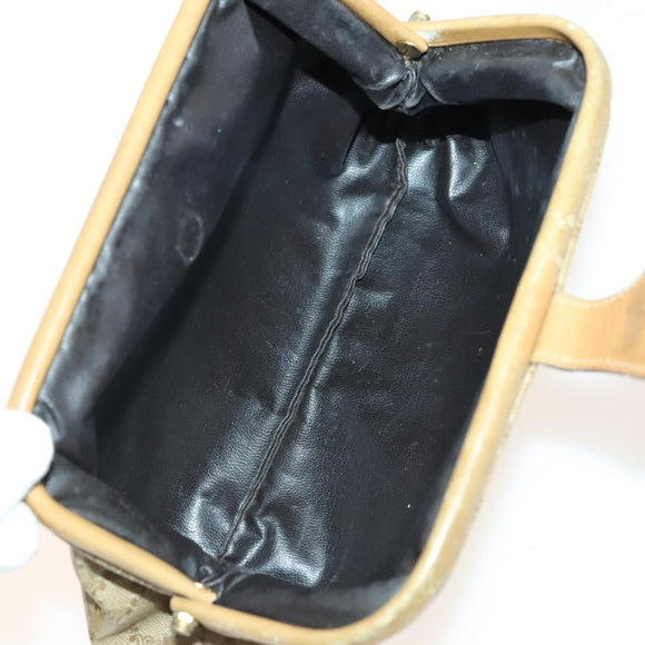 CELINE Macadam Canvas Hand Bag PVC 3Set Beige Brown gold Auth bs29016