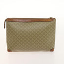 CELINE Macadam Canvas Hand Bag PVC 3Set Beige Brown gold Auth bs29016-17