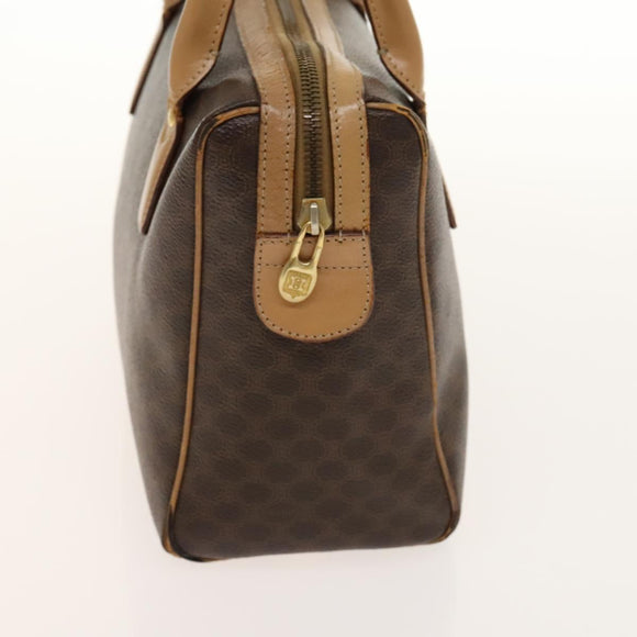 CELINE Macadam Canvas Hand Bag PVC 3Set Beige Brown gold Auth bs29016