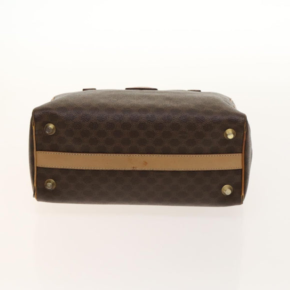 CELINE Macadam Canvas Hand Bag PVC 3Set Beige Brown gold Auth bs29016