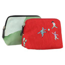 BVLGARI Pouch Nylon 2Set Red Green Auth bs29017-1