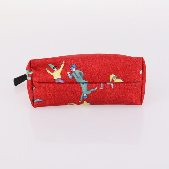 BVLGARI Pouch Nylon 2Set Red Green Auth bs29017