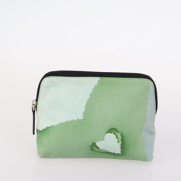 BVLGARI Pouch Nylon 2Set Red Green Auth bs29017