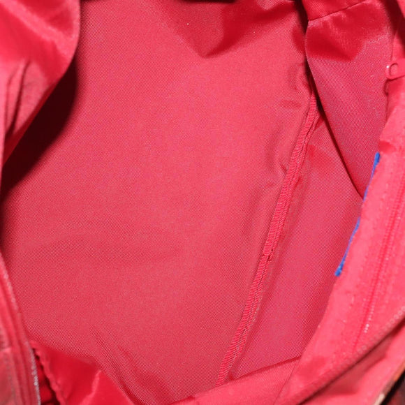 BURBERRY Hand Bag Canvas 4Set Red Beige khaki Auth bs29021