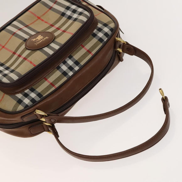 BURBERRY Hand Bag Canvas 4Set Red Beige khaki Auth bs29021