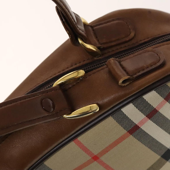 BURBERRY Hand Bag Canvas 4Set Red Beige khaki Auth bs29021