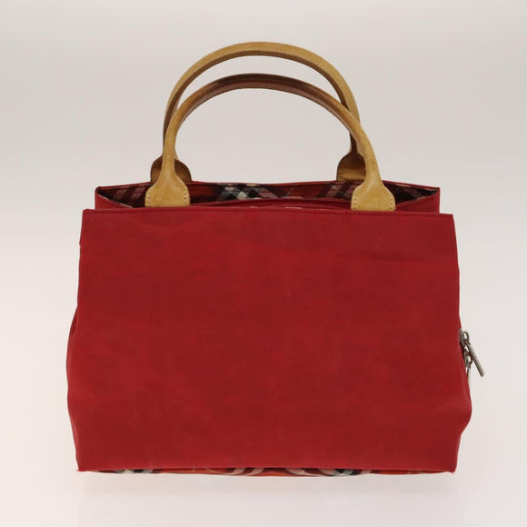 BURBERRY Hand Bag Canvas 4Set Red Beige khaki Auth bs29021