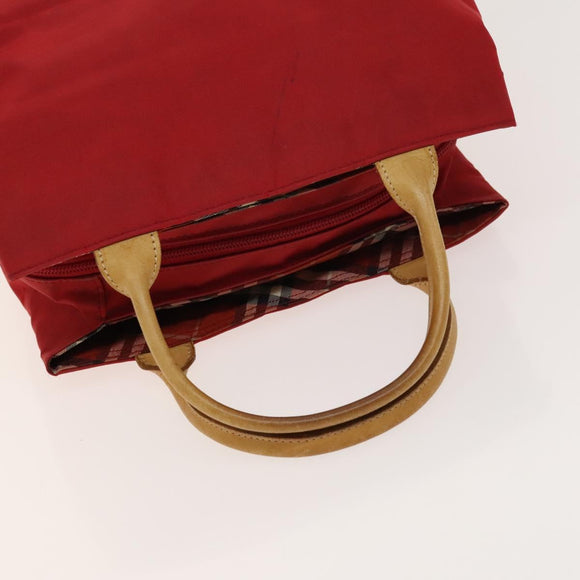 BURBERRY Hand Bag Canvas 4Set Red Beige khaki Auth bs29021