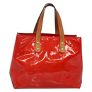 LOUIS VUITTON Monogram Vernis Reade PM Hand Bag Red Rouge M91088 LV Auth bs29030-1