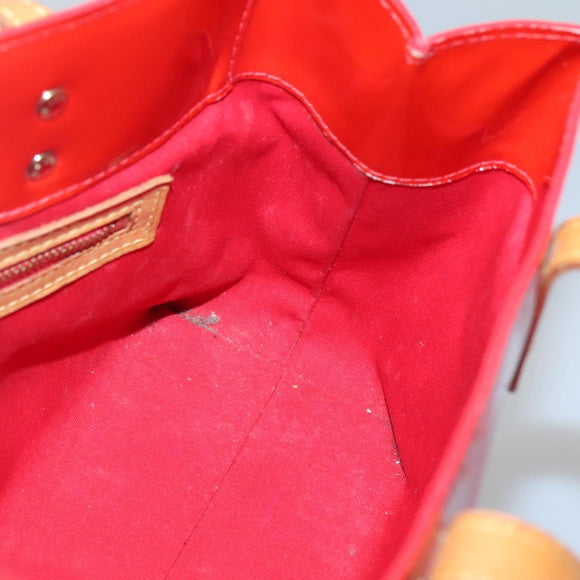 LOUIS VUITTON Monogram Vernis Reade PM Hand Bag Red Rouge M91088 LV Auth bs29030