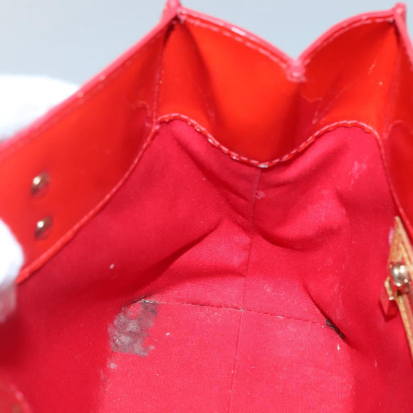 LOUIS VUITTON Monogram Vernis Reade PM Hand Bag Red Rouge M91088 LV Auth bs29030