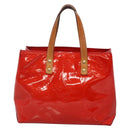 LOUIS VUITTON Monogram Vernis Reade PM Hand Bag Red Rouge M91088 LV Auth bs29030-13