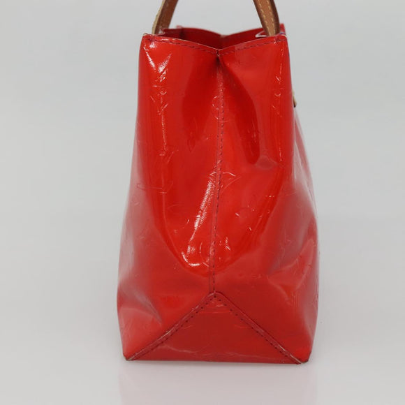LOUIS VUITTON Monogram Vernis Reade PM Hand Bag Red Rouge M91088 LV Auth bs29030