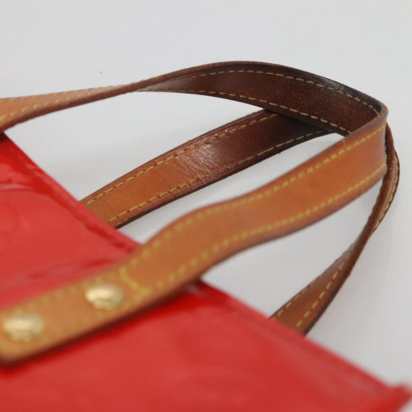 LOUIS VUITTON Monogram Vernis Reade PM Hand Bag Red Rouge M91088 LV Auth bs29030