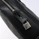 PRADA Hand Bag Leather Black Silver Auth bs29047-18