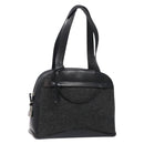 PRADA Hand Bag Leather Black Silver Auth bs29047-1