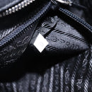 PRADA Hand Bag Leather Black Silver Auth bs29047-11
