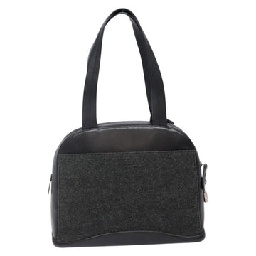 PRADA Hand Bag Leather Black Silver Auth bs29047 - 0