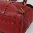 PRADA Tote Bag Leather Red Gold Auth bs29048-8